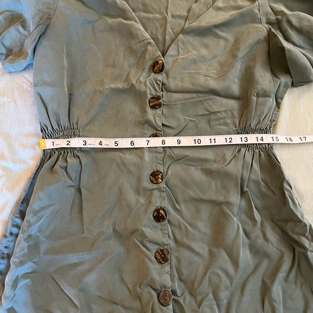 Zara Lyocell Sage Button-Front Midi Dress - Picture 3 of 8